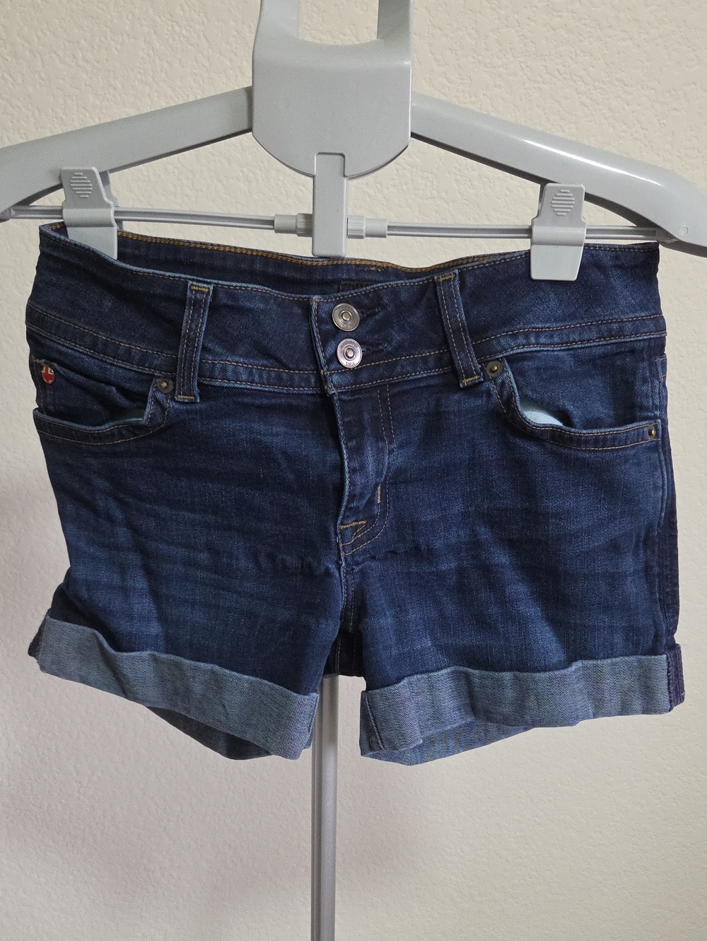 Hudson Jeans Dark Blue Cuffed Denim Shorts